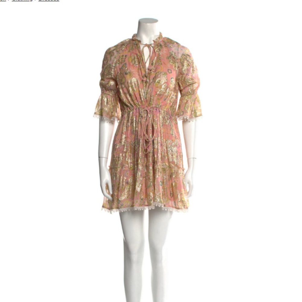 Hemant and Nandita Blush and Gold Dress XS